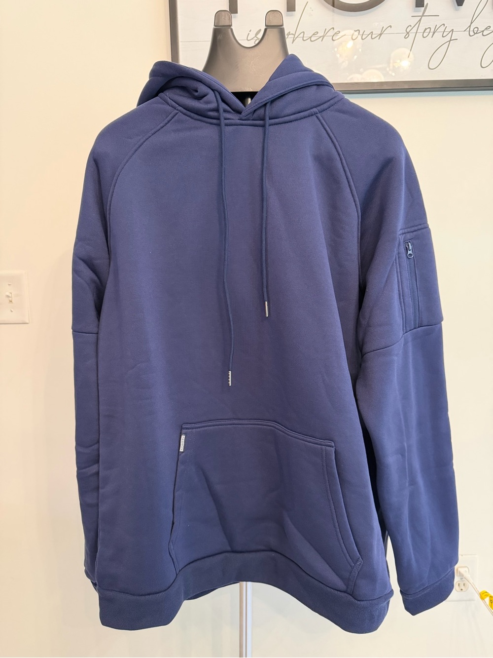 Women Navy Blue Hooded Sweatshirt